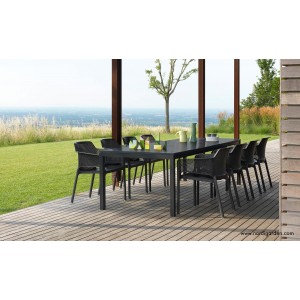 Set tavolo Rio 210 con 8 sedie Net