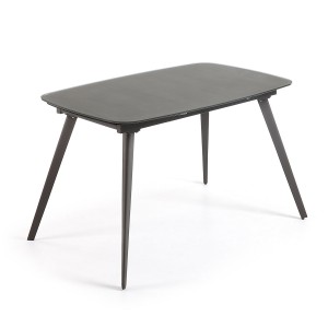Tavolo Snugg 140 metallo antracite vetro antracite