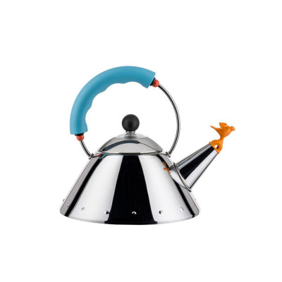 Alessi 9093/1 LAZ Bollitore in acciaio Inox-Azzurro chiaro