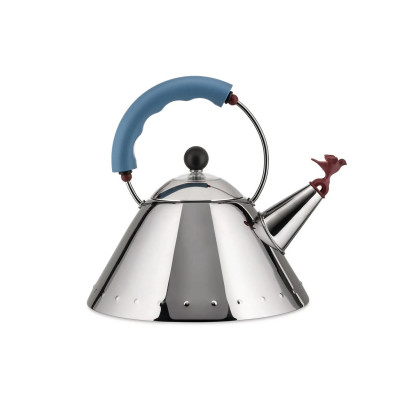 Alessi 9093 Bollitore in acciaio Inox-Azzurro