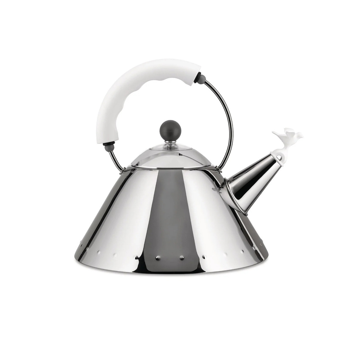 Alessi 9093 W Bollitore in acciaio Inox-Bianco