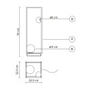 Abachina Lampada da terra outdoor Karman dimensioni