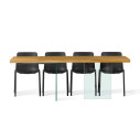 Tavolo Glass 180x90 HUB Mobili prolunga estraibile