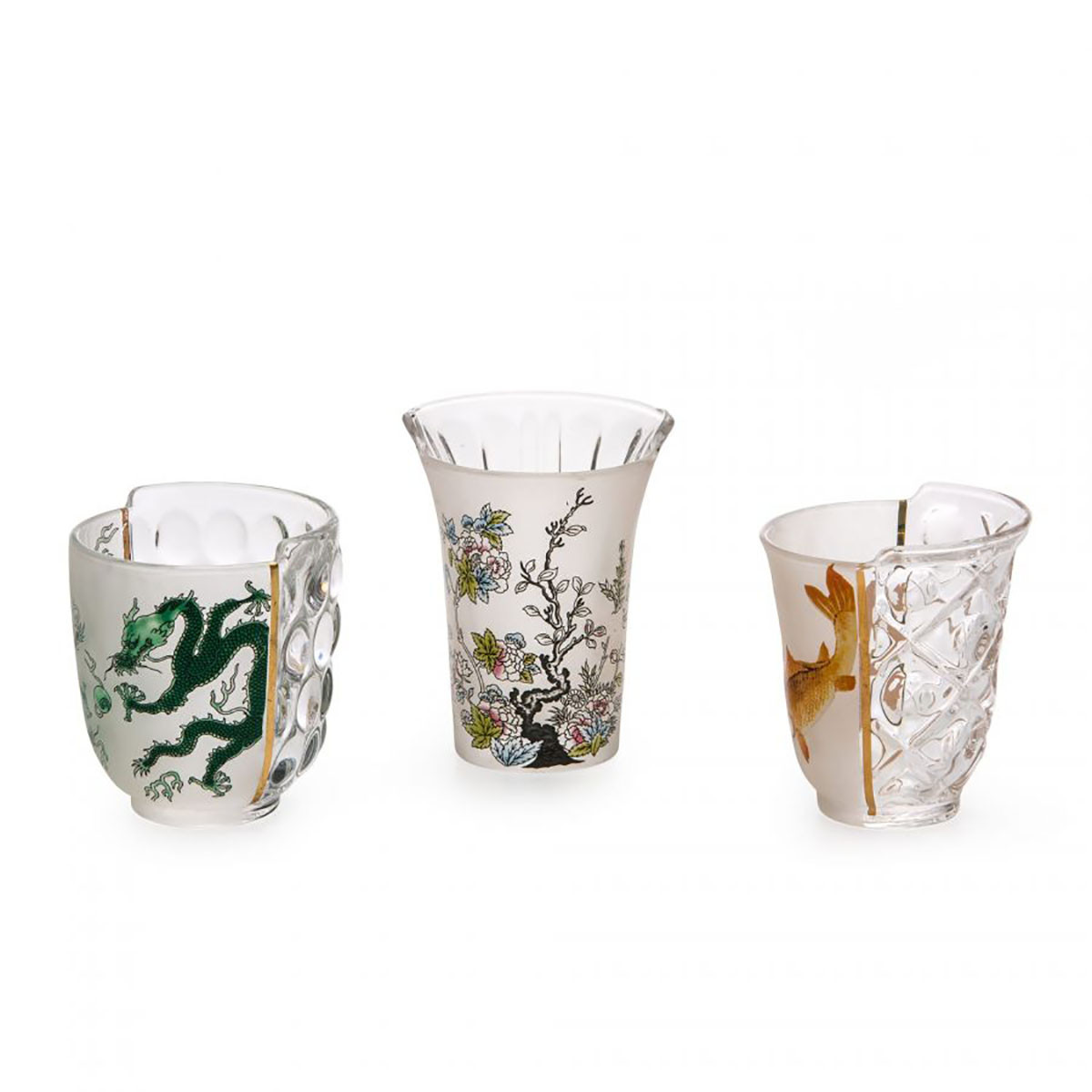 Hybrid Glasses Aglaura Set 3 Drinking Glasses Seletti