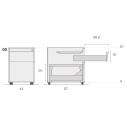 Ali 03 Cassettiera con Portacancelleria Fantin dimensioni
