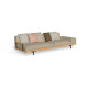Allure Divano 3 posti Talenti vista natural teak-plain taupe con cuscini decorativi non inclusi