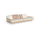 Allure Divano 3 posti Talenti vista natural teak-peach white con cuscini decorativi non inclusi