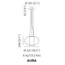 Alma Aura Lampada a sospensione Contardi dimensioni