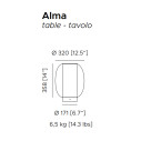 Alma Table Lampada da tavolo Contardi dimensioni