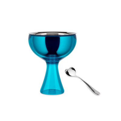 Alessi AMMI01S AZ Big love Set Coppa gelato Blu con cucchiaino