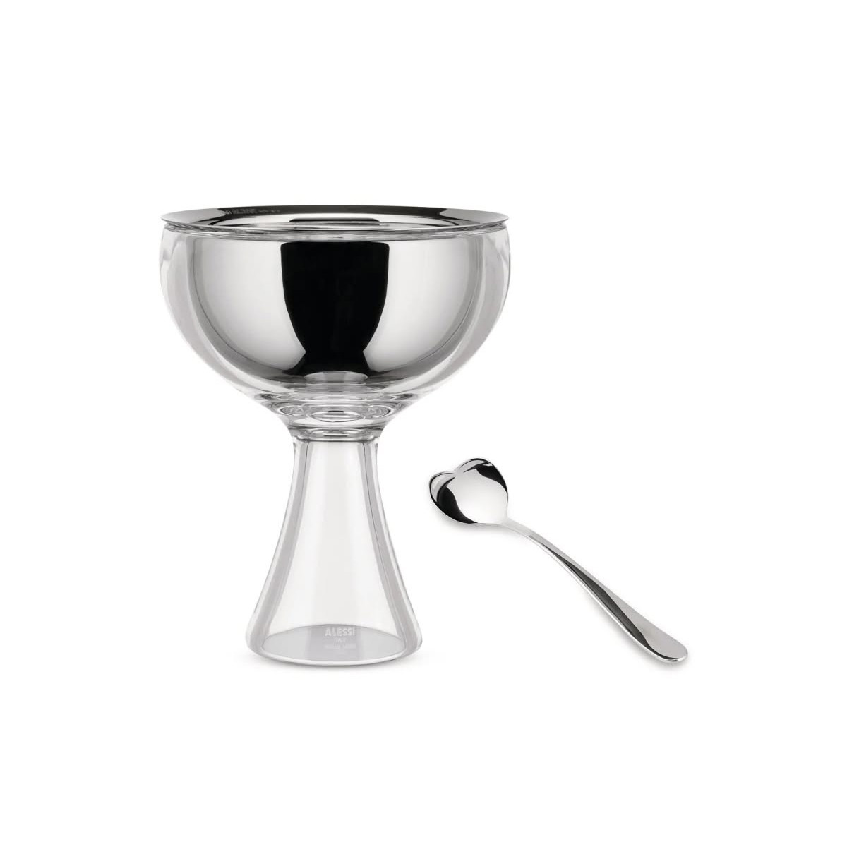 Alessi AMMI01S I Big love Set Coppa gelato con cucchiaino in acciaio Inox