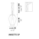 Anisette SP lampada a sospensione Vistosi dimensioni