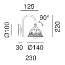 Anita 061.19.OC lampada da parete Il Fanale dimensioni