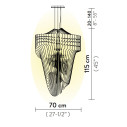 Aria Suspension L lampada a sospensione Gold Slamp dimensioni