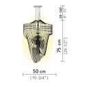 Aria Suspension S lampada a sospensione Gold Slamp dimensioni