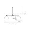 Artemide Tolomeo Basculante Sospensione 2 Bracci dimensioni