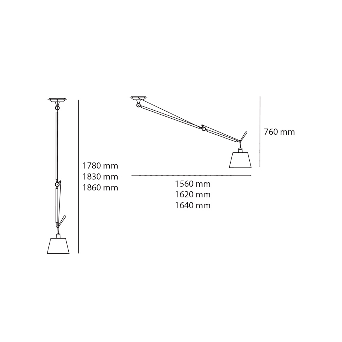 Artemide Tolomeo Decentrata Suspension Lampada da Sospensione con Diffusore  Raso D360