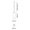 Asso 5503A lampada a sospensione 9010 novantadieci dimensioni