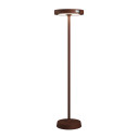 Barbell Solar LED lampada da terra solare ricaricabile Corten Zafferano dettaglio vista