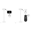 Barbell Solar LED lampada da terra solare ricaricabile Corten Zafferano dettaglio modalità RF Radio Frequenza