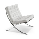 Knoll Mies Van Der Rohe Barcelona Poltrona Pelle Volo Bianco vista