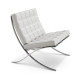 Knoll Mies Van Der Rohe Barcelona Poltrona Pelle Volo Bianco vista