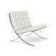 Knoll Mies Van Der Rohe Barcelona Poltrona Pelle Volo Bianco vista