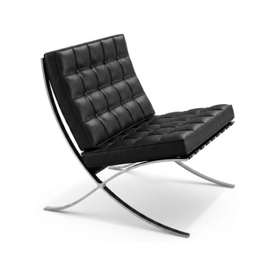 Knoll Mies Van Der Rohe Barcelona Poltrona Pelle Volo Nero