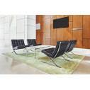 Knoll Mies Van Der Rohe Barcelona Poltrona Velluto Pelle Nero ambientazione