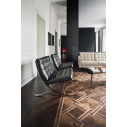Knoll Mies Van Der Rohe Barcelona Poltrona Velluto Pelle Nero ambientazione