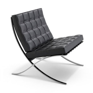 Knoll Mies Van Der Rohe Barcelona Poltrona Velluto Pelle Nero