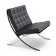 Knoll Mies Van Der Rohe Barcelona Poltrona Velluto Pelle Nero vista