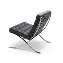 Knoll Mies Van Der Rohe Barcelona Poltrona Velluto Pelle Nero vista