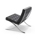 Knoll Mies Van Der Rohe Barcelona Poltrona Velluto Pelle Nero vista