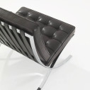 Knoll Mies Van Der Rohe Barcelona Poltrona Velluto Pelle Nero dettaglio