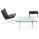 Knoll Mies Van Der Rohe Barcelona Poltrona Velluto Pelle Nero vista