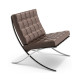 Knoll Mies Van Der Rohe Barcelona Relax Poltrona Pelle Venezia Edizione Speciale vista finitura Dark Brown