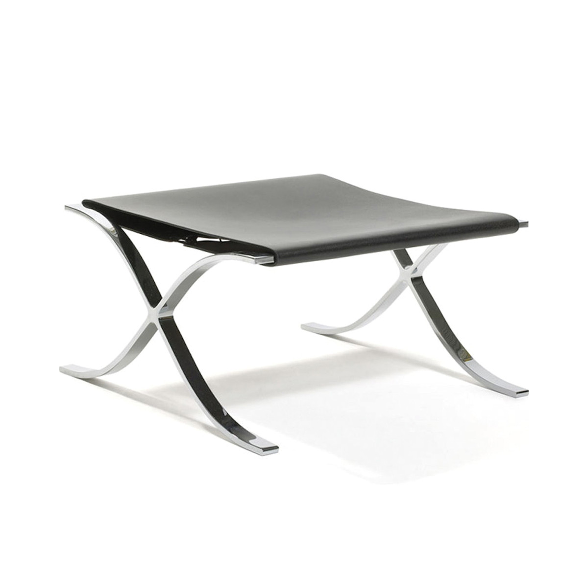 Knoll Mies Van Der Rohe Barcelona Sgabello in cuoio nero