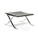 Knoll Mies Van Der Rohe Barcelona Sgabello in cuoio nero vista