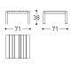 Barcode Tavolino 71x71 Varaschin dimensioni