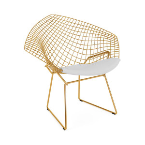 Knoll Bertoia Diamond Poltroncina Oro 18 K con cuscino 