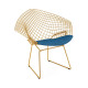 Knoll Bertoia Diamond Poltroncina Oro 18 K con cuscino vista