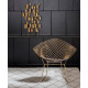 Knoll Bertoia Diamond Poltroncina Oro 18 K con cuscino ambientazione
