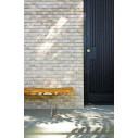 Knoll Bertoia Panca Listoni Teak Outdoor ambientazione