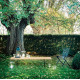 Knoll Bertoia Panca Listoni Teak Struttura Rilsan Nero Outdoor ambientazione