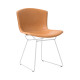 Knoll Bertoia Sedia in Cuoio vista struttura bianca cuoio naturale