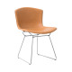 Knoll Bertoia Sedia in Cuoio vista struttura cromata cuoio naturale