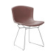 Knoll Bertoia Sedia in Cuoio vista struttura cromata cuoio marrone scuro