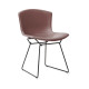 Knoll Bertoia Sedia in Cuoio vista struttura nera cuoio marrone scuro