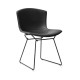 Knoll Bertoia Sedia in Cuoio vista struttura nera cuoio nero